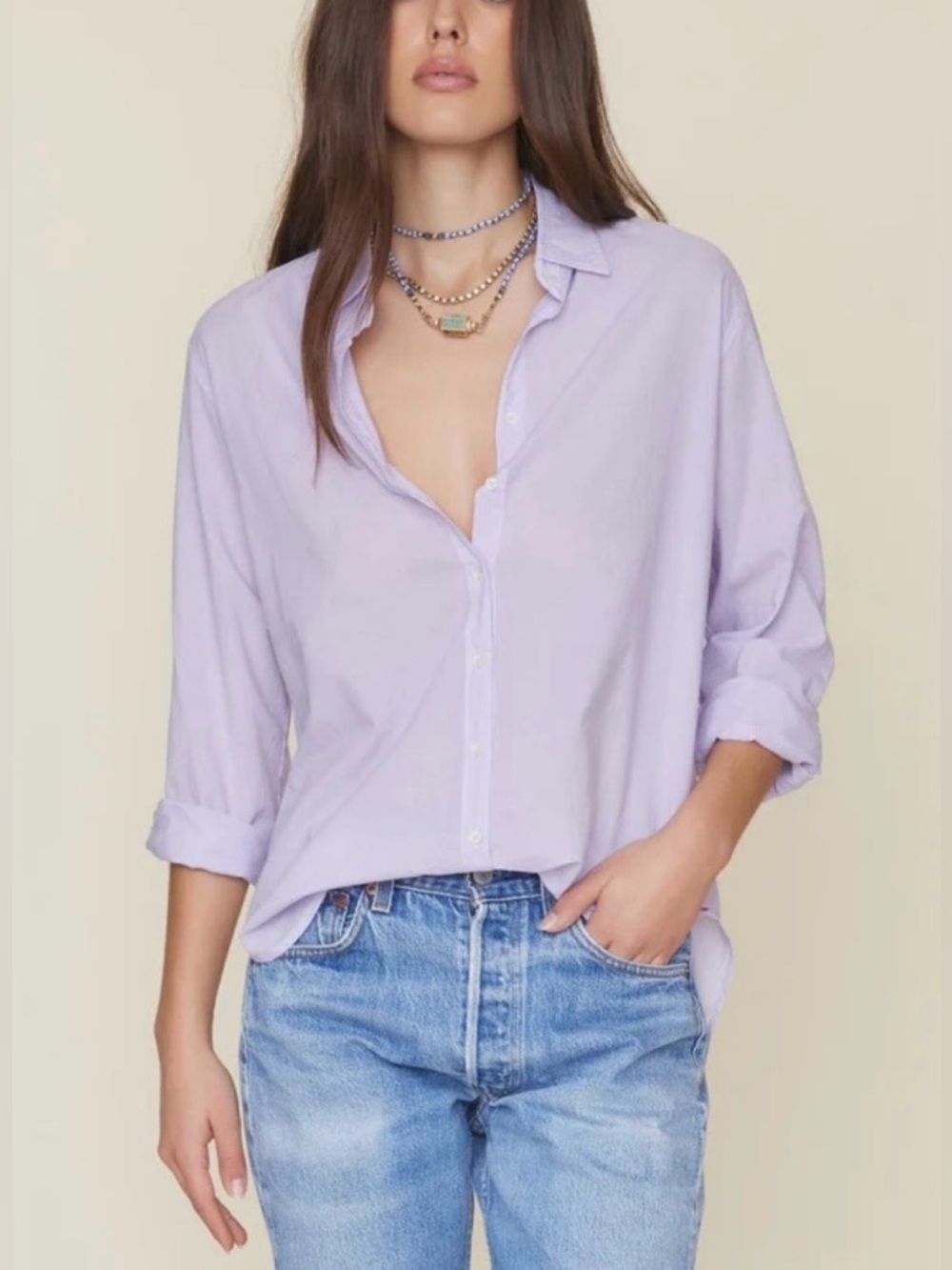 Xírena Beau Shirt in Orchid Ice Size Medium (NWT) Retail $180